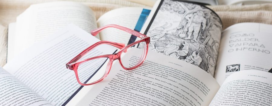 glasses, reading, book